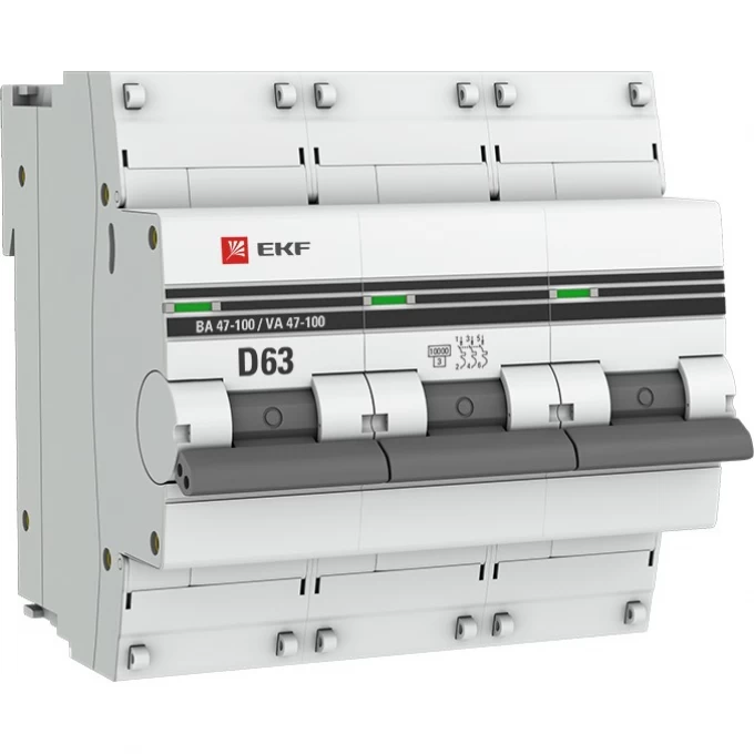 Автоматический выключатель EKF PROXIMA 3P 63А (D) 10kA ВА 47-100 mcb47100-3-63D-pro Автоматический выключатель EKF PROXIMA 3P 63А (D) 10kA ВА 47-100 mcb47100-3-63D-pro