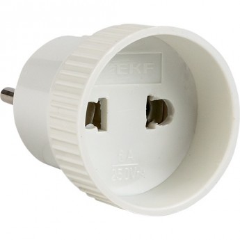 Европереходник EKF без заземления 6А белый