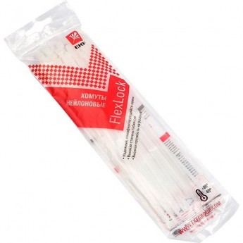 Хомут EKF P6.6, 2.5x200 мм, стандартный, белый, FlexLock PROxima, 50 шт. plc-fl-ctsw-2.5x200-r Хомут EKF P6.6, 2.5x200 мм, стандартный, белый, FlexLock PROxima, 50 шт. plc-fl-ctsw-2.5x200-r