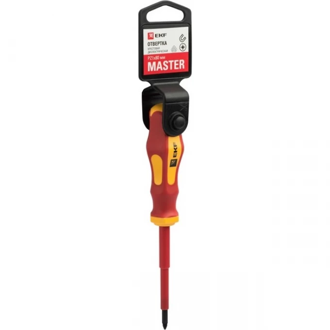 Отвертка EKF Master PZ1x80 мм 1000В Basic PZ-1-80-MAS-IN