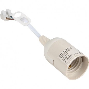 Патрон EKF PROXIMA Е27 подвесной с клеммной колодкой пластик белый