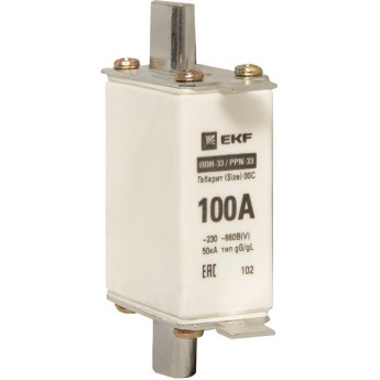 Плавкая вставка EKF PROxima ППН-33 100/100А габарит 00С