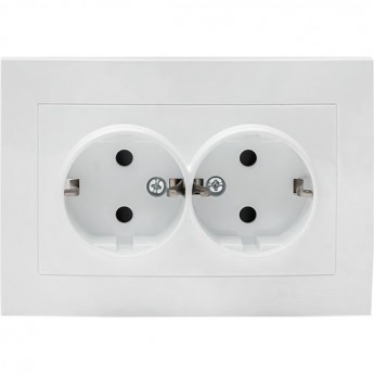 Розетка 2-мест. EKF PROXIMA ВАЛЕНСИЯ с заземлением 16А белая с защ. штор.
