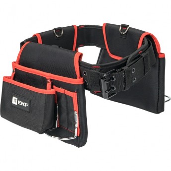 Сумка-пояс двухсекционная усиленная с двухшпеньковым ремнем EKF PROFESSIONAL С-12